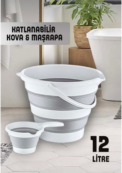 Katlanır, Maşrapa Temizlik Kovası & 1.1l Maşrapa – Pratik, Hafif, Askılı