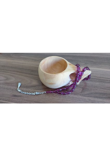 Kehribar Tesbih-Alpaga Püsküllü - Aykırı Az Bulunan Renk - 10X8 mm - Koleksiyonluk & Gündelik modelleri