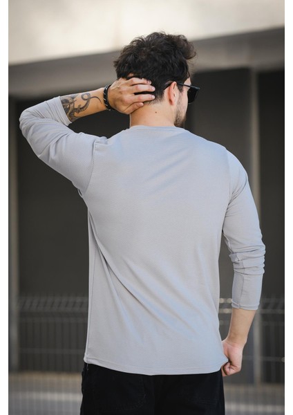 Betti Slim Fit Likralı Petek Kumaş Bisiklet Yaka Erkek Uzun Kol Tshirt fırsatları