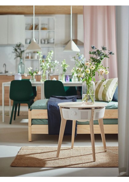 Starkvınd Hava Temizleyici Sehpa Meşe Kaplama-Beyaz 54X55 cm Gaz Temizleme Filtreli fiyatları