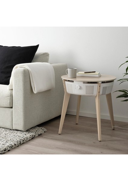 Starkvınd Hava Temizleyici Sehpa Meşe Kaplama-Beyaz 54X55 cm Gaz Temizleme Filtreli modelleri