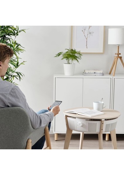 Starkvınd Hava Temizleyici Sehpa Meşe Kaplama-Beyaz 54X55 cm Gaz Temizleme Filtreli indirimleri