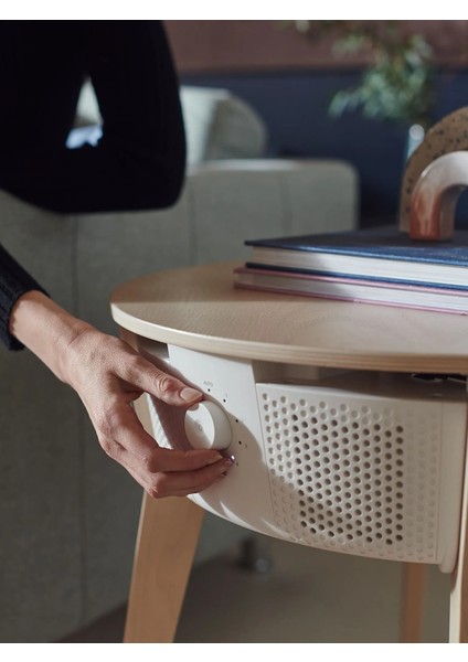 Starkvınd Hava Temizleyici Sehpa Meşe Kaplama-Beyaz 54X55 cm Gaz Temizleme Filtreli