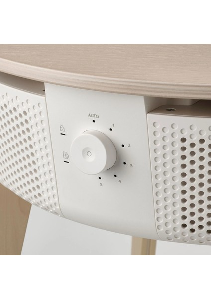 Starkvınd Hava Temizleyici Sehpa Meşe Kaplama-Beyaz 54X55 cm Gaz Temizleme Filtreli