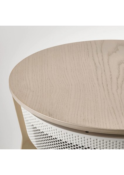 Starkvınd Hava Temizleyici Sehpa Meşe Kaplama-Beyaz 54X55 cm Gaz Temizleme Filtreli