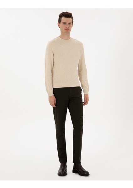 Erkek Koyu Haki Regular Fit Kanvas Pantolon 50310902-VR111