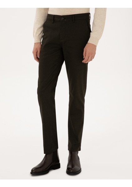 Erkek Koyu Haki Regular Fit Kanvas Pantolon 50310902-VR111 fiyatları