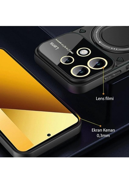 Xiaomi Redmi Note 13 4g Kılıf Joy Lens Standlı Kapak - Koyu Yeşil modelleri