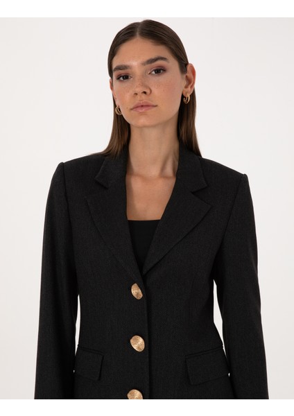 Kadın Siyah Slim Fit Ceket 50312943-VR046 fiyatları