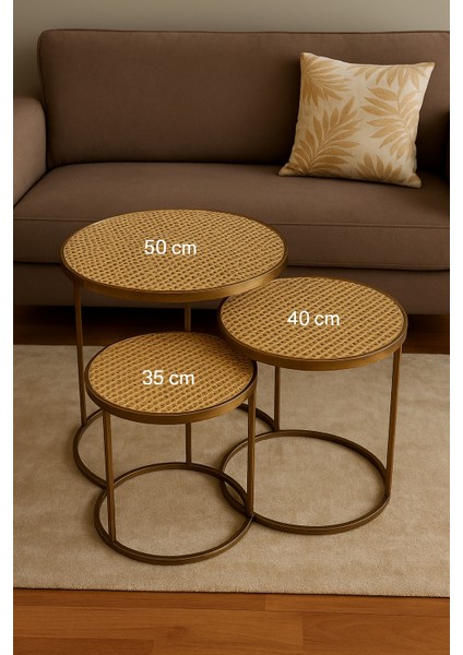 Gold Desenli 3’lü Sehpa Örtüsü Takımı Yıkanabilir Pvc Çeyizlik Kolay Temizlenen Klasik Lüks Model