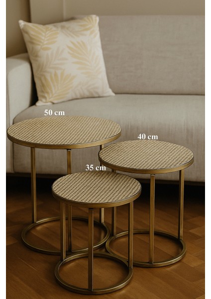 Gold Desenli 3’lü Sehpa Örtüsü Takımı Yıkanabilir Pvc Çeyizlik Kolay Temizlenen Klasik Lüks Model fiyatları