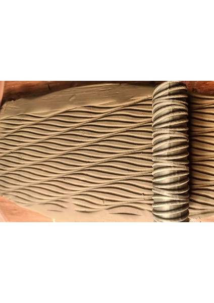 9,5 cm Doku Rulosu Silindir Mühür Seramik&polimer Kil Desen Oklavası- Geometrik4