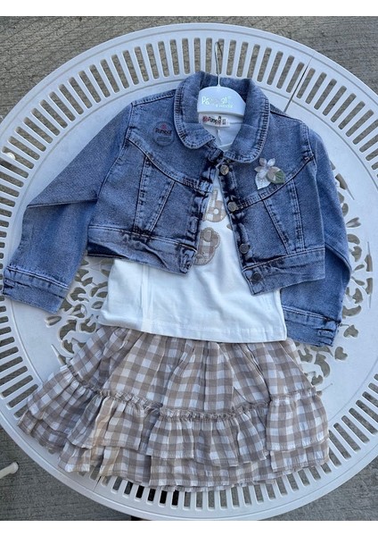 Kot Ceketli Kız Çocuk 3 Lü Takım