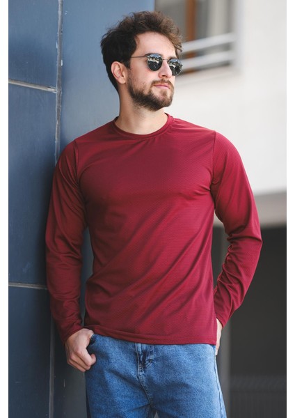 Betti Slim Fit Likralı Petek Kumaş Bisiklet Yaka Erkek Uzun Kol Tshirt fiyatları