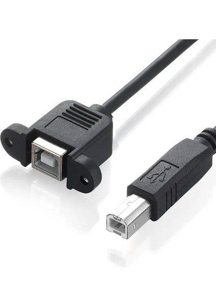 USB 2.0 B Tipi Erkek B Tipi Dişi Yazıcı Uzatma Kablosu Panel Tipi 50 cm