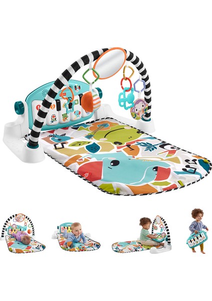 Neşeli Hayvanlar Piyanolu Jimnastik Merkezi Eğitici Oyun Matı ve 10 Oyuncak ile Eğlenceli