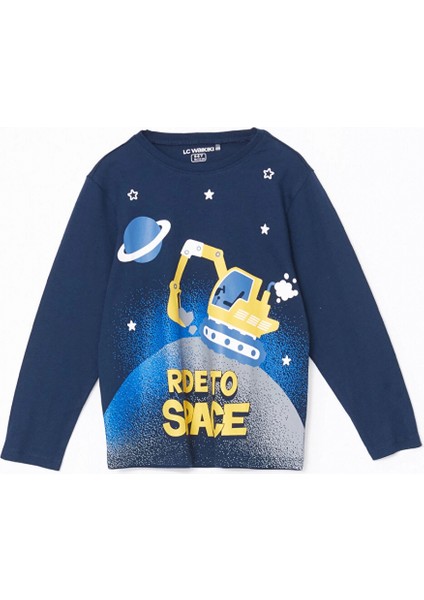 Lcw Kids Lacivert Bisiklet Yaka Baskılı Erkek Çocuk Pijama Takımı fiyatları