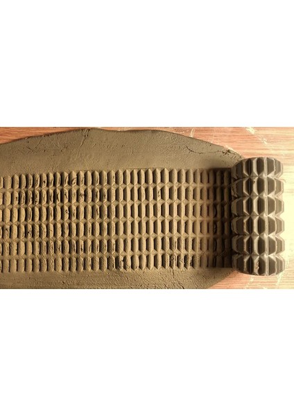 8 cm Doku Silindiri Mühür Seramik&polimer Kil Desen Oklavası- Geometrik3