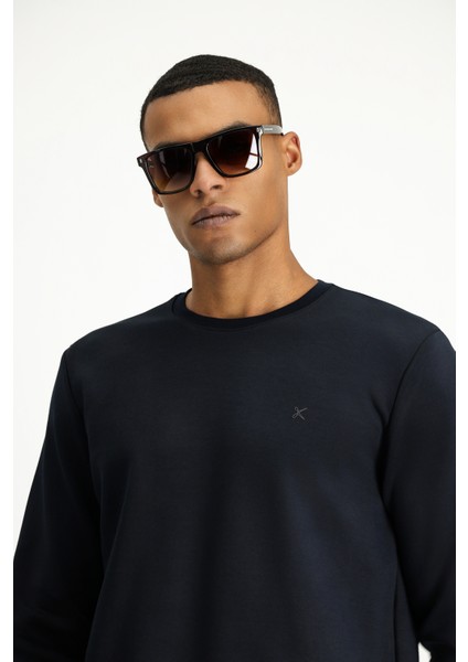 Bisiklet Yaka Regular Fit Pamuklu Sweatshirt fırsatları