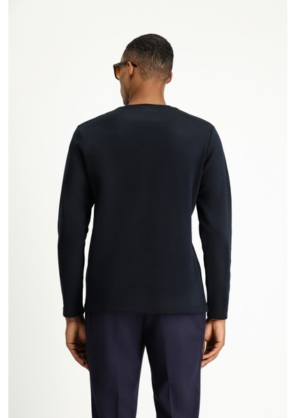 Bisiklet Yaka Regular Fit Pamuklu Sweatshirt indirimleri