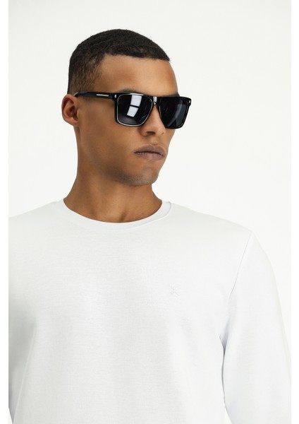 Bisiklet Yaka Regular Fit Pamuklu Sweatshirt modelleri