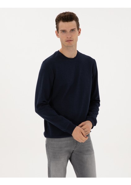 Erkek Lacivert Regular Fit Sweatshirt 50313944-VR033 modelleri