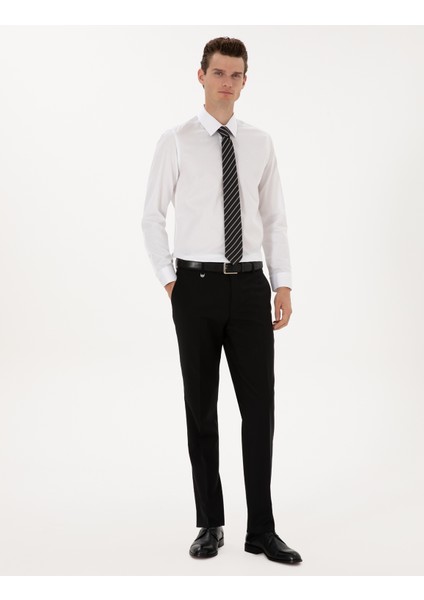 Erkek Siyah Slim Fit Kumaş Pantolon 50313984-VR046