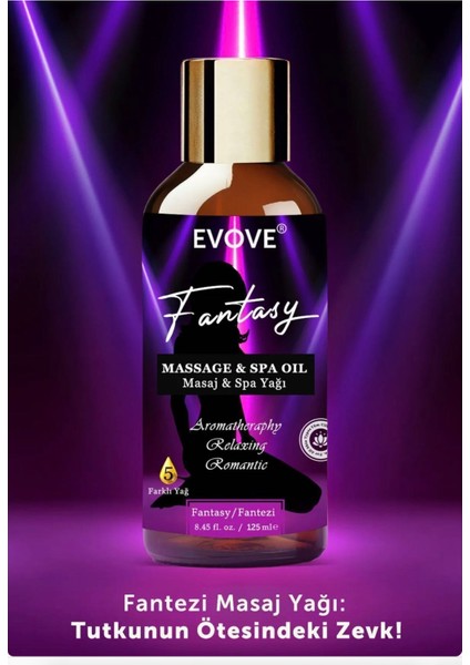 Etkili Fantezi Masaj Yağı Aromaterapi Masaj Yağı Kayganlaştırıcı 125 ml