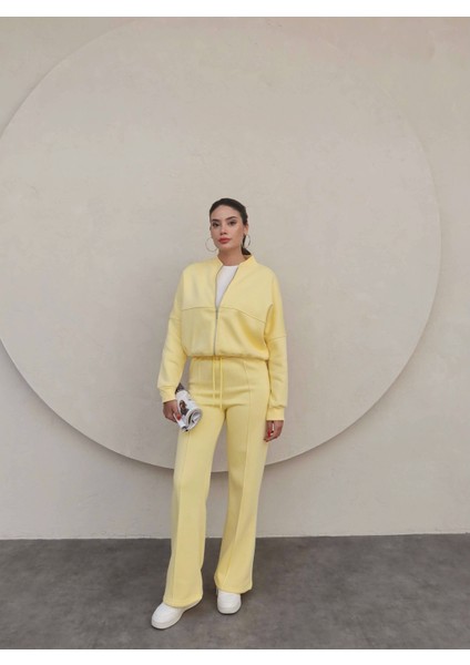 Çimalı Fermuar Detay Şardonlu Eşofman Takım