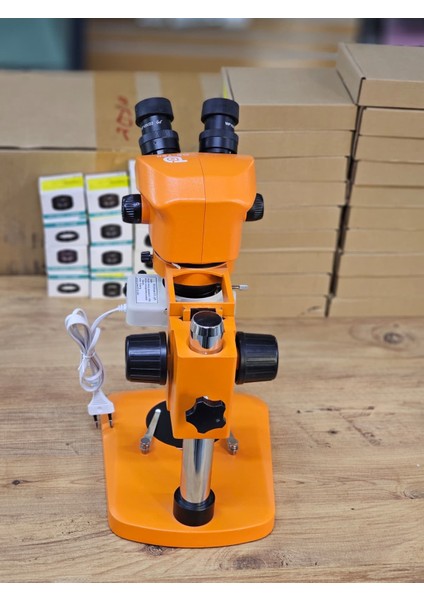 CS-705 Profosyonel Analog Mikroskop Büyüteç 5x Mercekli Işıklı Ekransız - Turuncu fırsatları