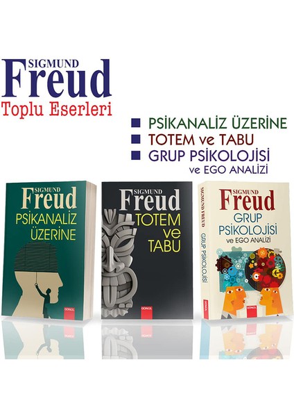 Sigmund Freud Serisi 3 Kitap (Psikanaliz -Totemvetabu - Gruppsikolojisi)