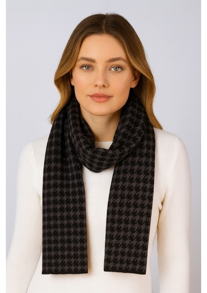 Kazayağı Desenli Triko Atkı