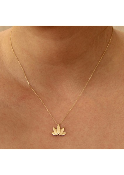 14 Ayar Altın Lotus Kolye