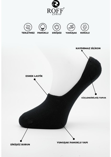 Pamuklu Erkek Babet Çorap Dikişsiz Görünmez Kaydırmaz Topuk Silikonlu 6’lı Paket fiyatları