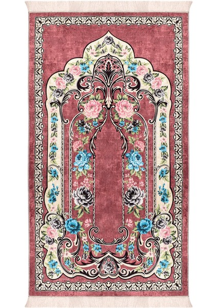 Gül Kurusu Süngerli Kadife Seccade