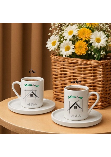 Mimarlara Özel Isimli Türk Kahvesi Fincanı – Kişiye Özel Hediyelik 1 Adet