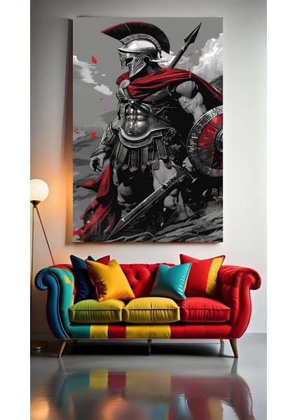 Mızraklı Gladyatör Ev Duvar Salon Güzellik Salonu Ofis Dükkan Dekarasyon Kanvas Tablo