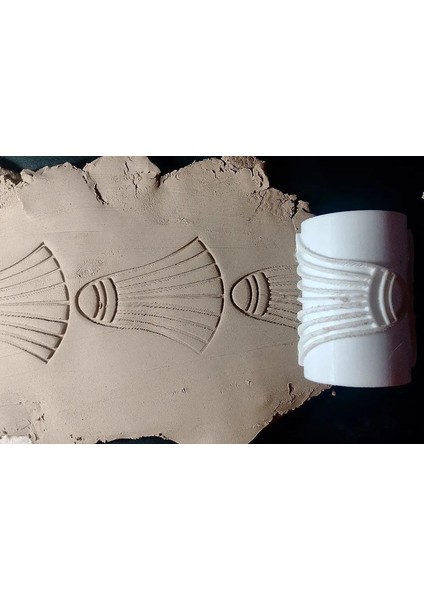 8 cm Doku Silindiri-Mısır Lotus Antik Silindir Mühür Seramik&polimer Kil Desen Oklavası-Mısır Lotus