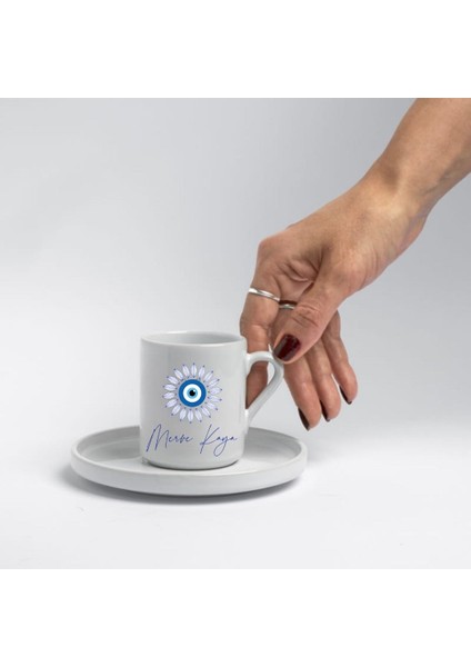 Nazar Boncuklu Kişiye Özel Türk Kahvesi Fincanı – Isim Yazılı Hediyelik 1 Adet fiyatları