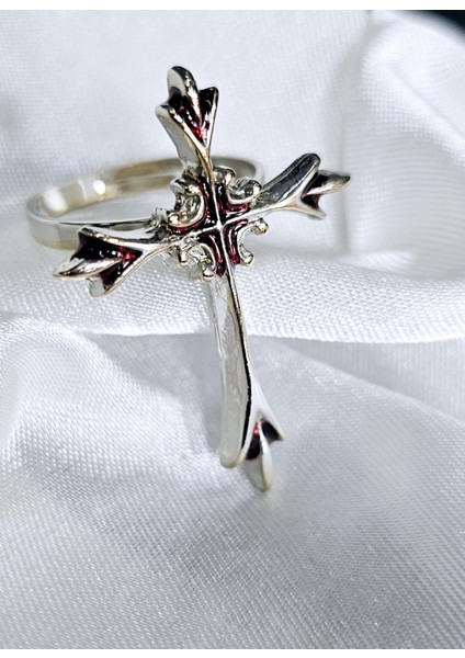 Kırmızı Mineli Gotik Haç Yüzük modelleri