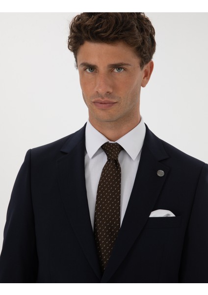 Erkek Lacivert Slim Fit %100 Yün Takım Elbise 50313966-VR033 fiyatları