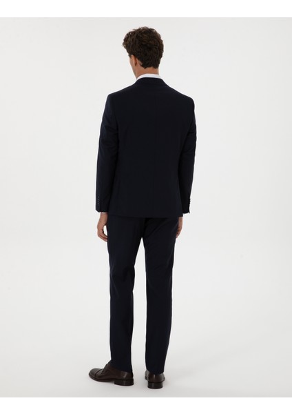 Erkek Lacivert Slim Fit %100 Yün Takım Elbise 50313966-VR033 indirimleri