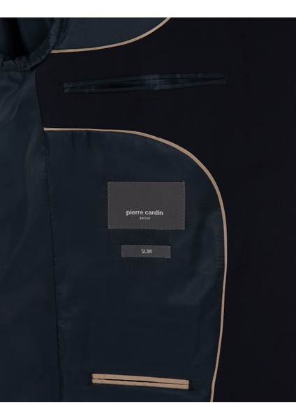 Erkek Lacivert Slim Fit %100 Yün Takım Elbise 50313966-VR033