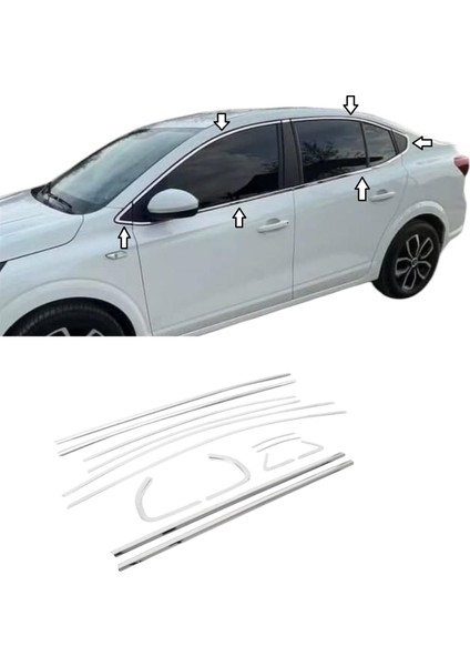 Renault Taliant Krom Cam Çıtası Tam Tur 16 Parça 2020+ Sonrası