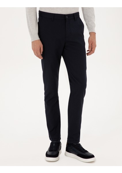 Erkek Lacivert Slim Fit Kanvas Pantolon 50315265-VR033 fiyatları