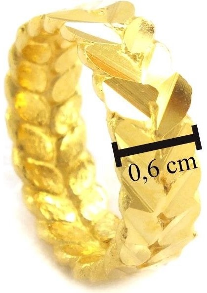 Çelik Yüzük Kadın Altın Kaplama Arpa Model YZK-460 modelleri