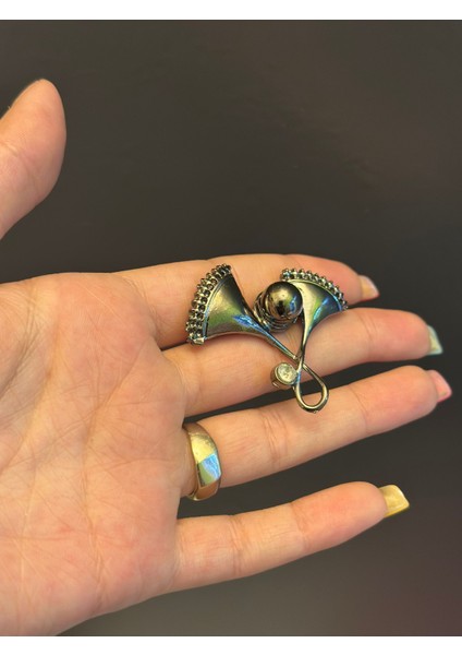 4x4 cm Boncuklu Çiçek Tasarım Çelik Broş Yaka Iğnesi modelleri