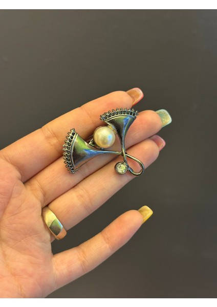 4x4 cm Boncuklu Çiçek Tasarım Çelik Broş Yaka Iğnesi fiyatları