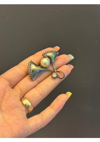 4x4 cm Boncuklu Çiçek Tasarım Çelik Broş Yaka Iğnesi modelleri