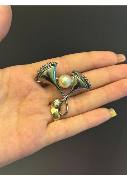 4x4 cm Boncuklu Çiçek Tasarım Çelik Broş Yaka Iğnesi indirimleri